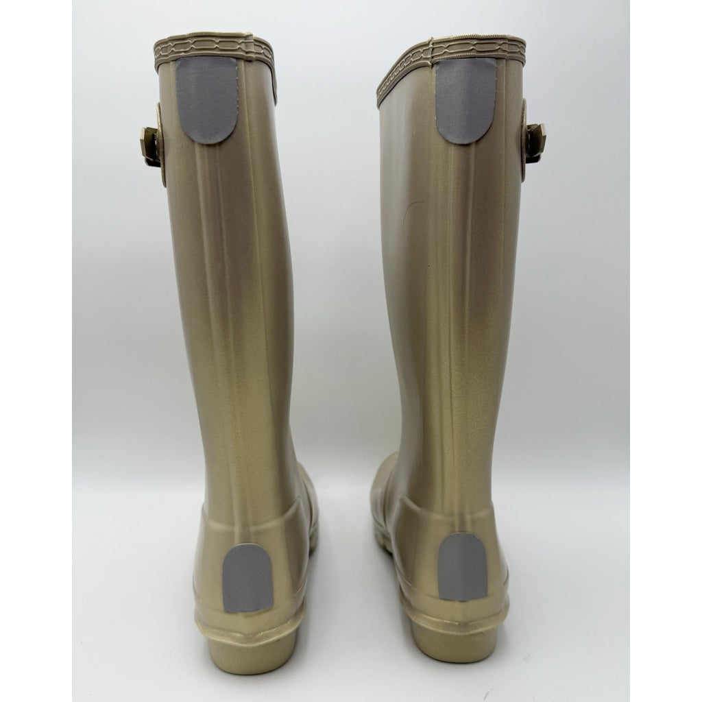 Hunter Girls Original Nebula Rain Boots Size 6 EU 37 Pale Gold Waterproof NWOB