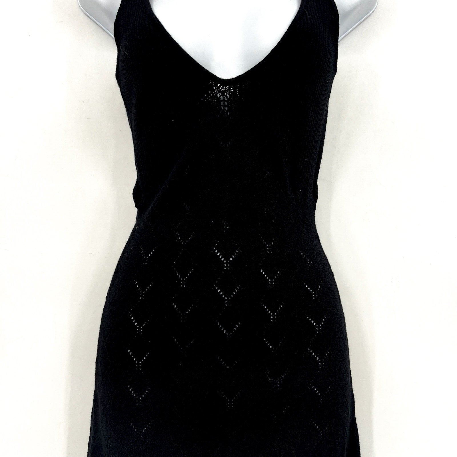 L*SPACE Women's Saffron Cover-Up Dress Small Medium Black Knit Cut Out NWT