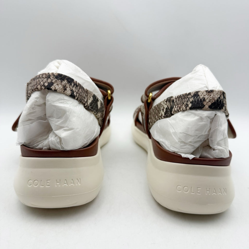 Cole Haan Womens Zerogrand Meritt Sandals Size 6 Brown Snake Print Leather NWOB