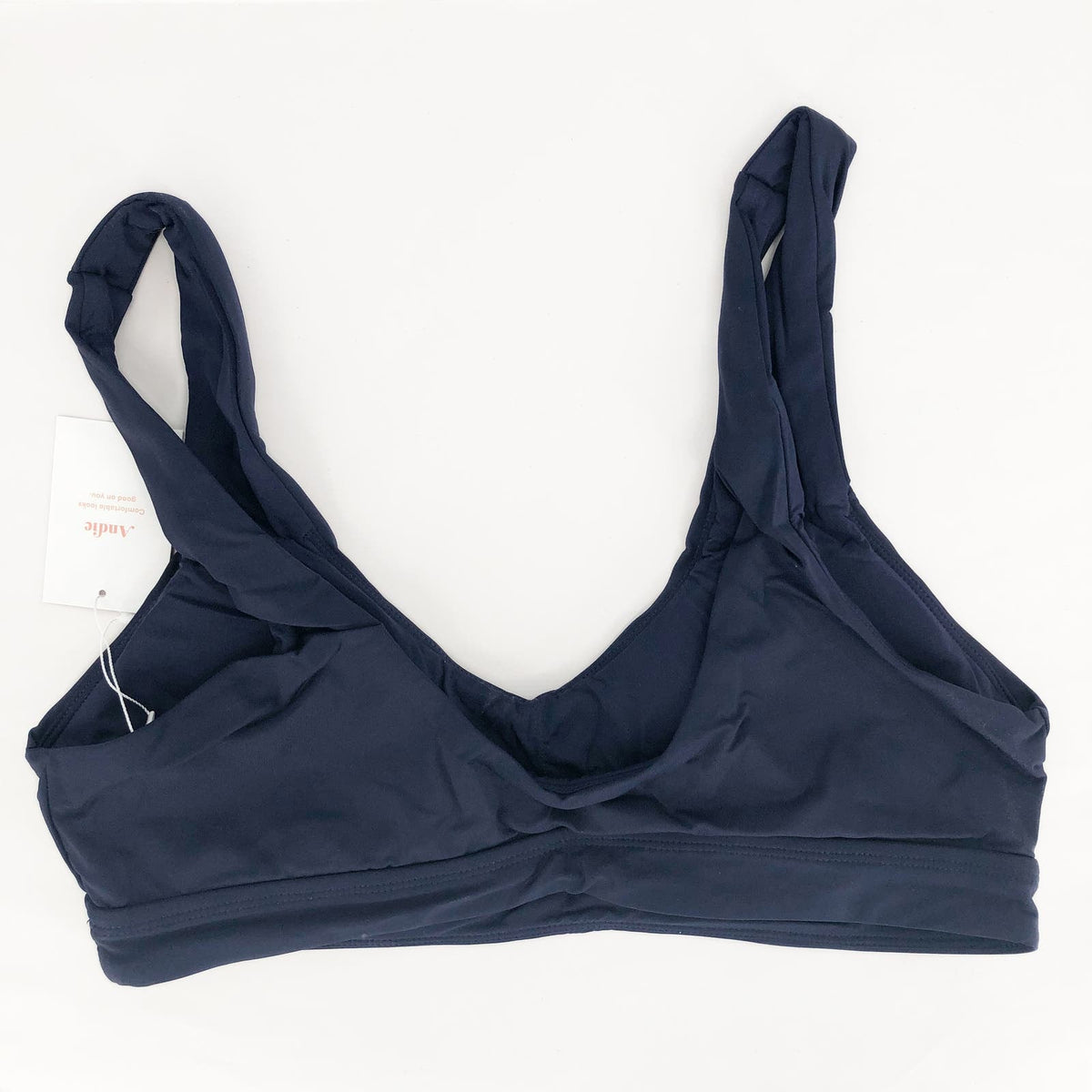 ANDIE SWIM Women's The Ventura Swim Top XXL Flat Navy Blue Scoop Neck NWT