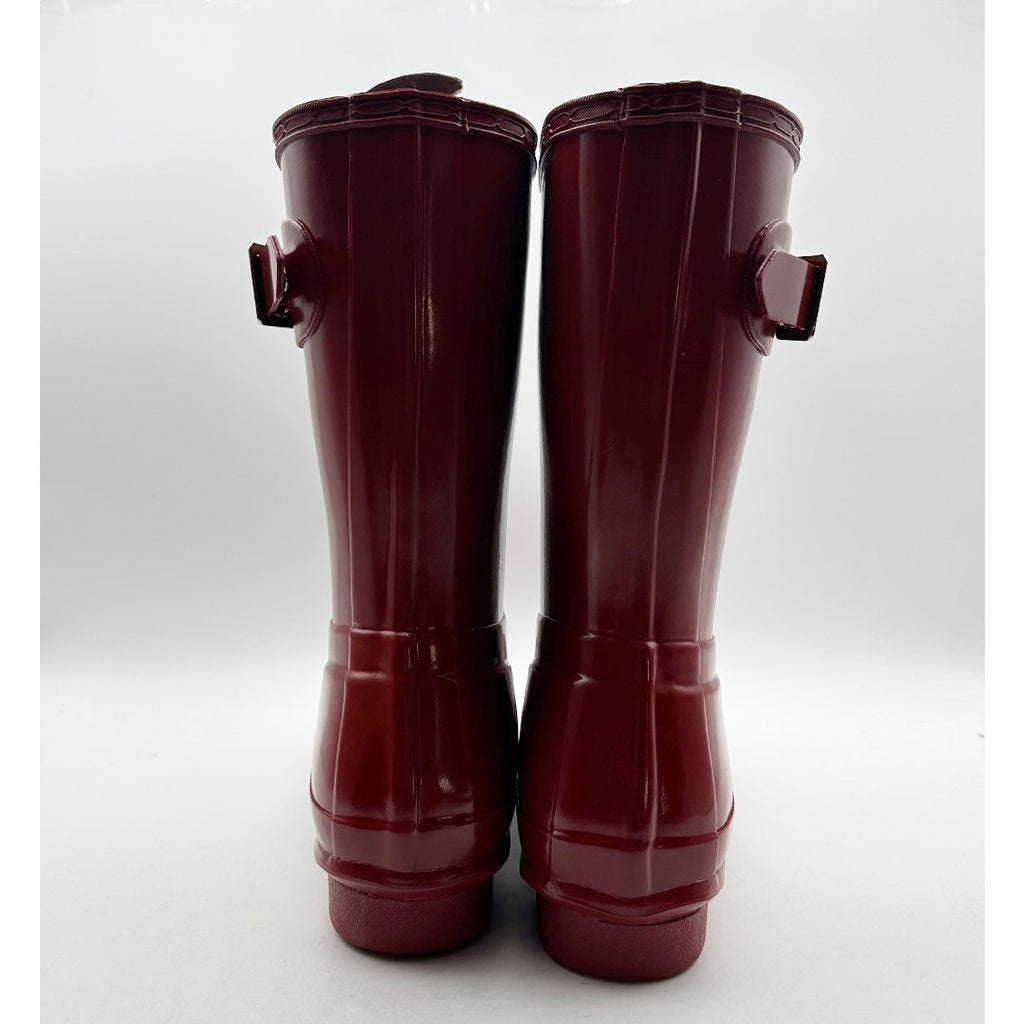 Hunter Womens Original Short Gloss Boots US Size 6 EU 37 Military Red NIB