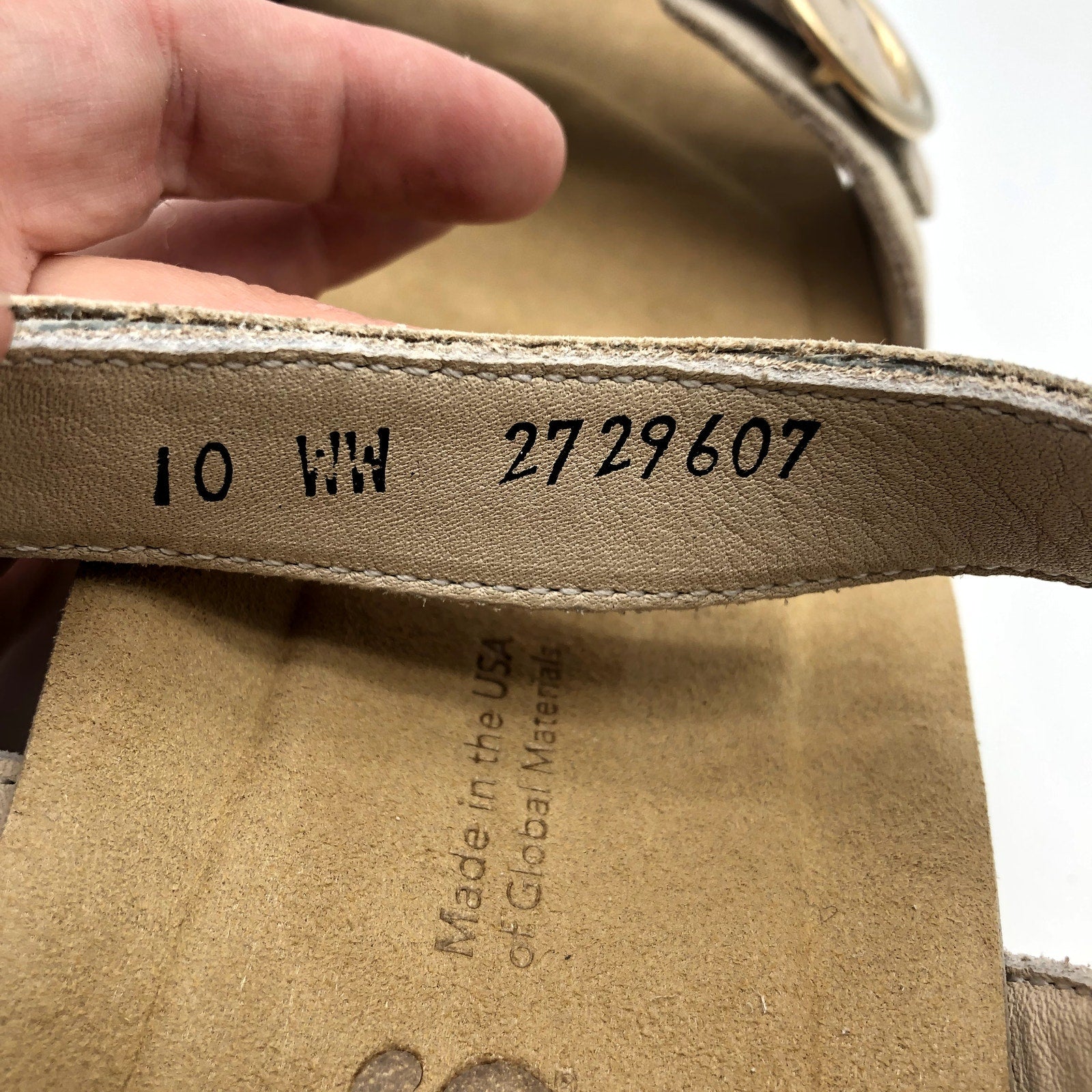 SAS Womens Seight Wedge Sandals Size 10 WW Gold Beige Leather NIB
