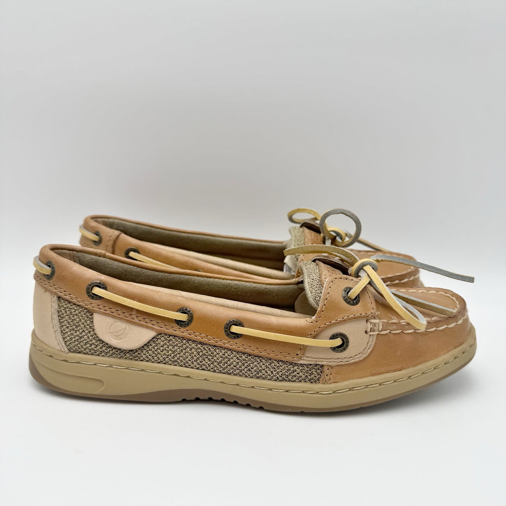 Sperry Womens Angelfish Boat Shoes Size 5.5 M Cognac Brown Leather NIB