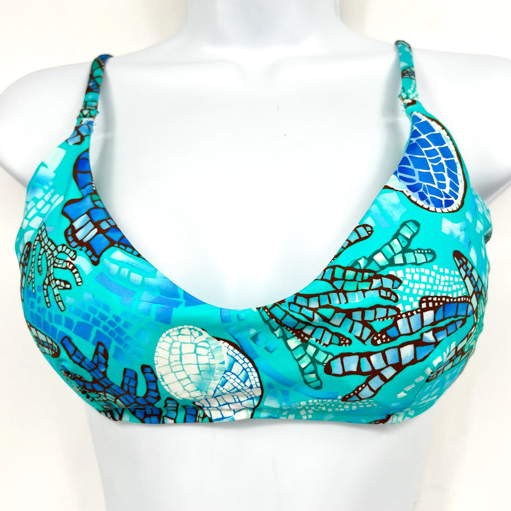 SEAFOLLY Women's La Mer Bralette Bikini Top Size 8 Aquatic Blue Swim NWT
