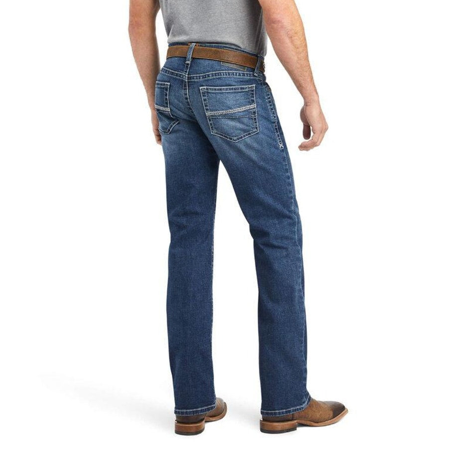 ARIAT Men's M4 Hugo Boot Cut Jeans 38x32 Medium Blue Wash Relaxed Fit NWT
