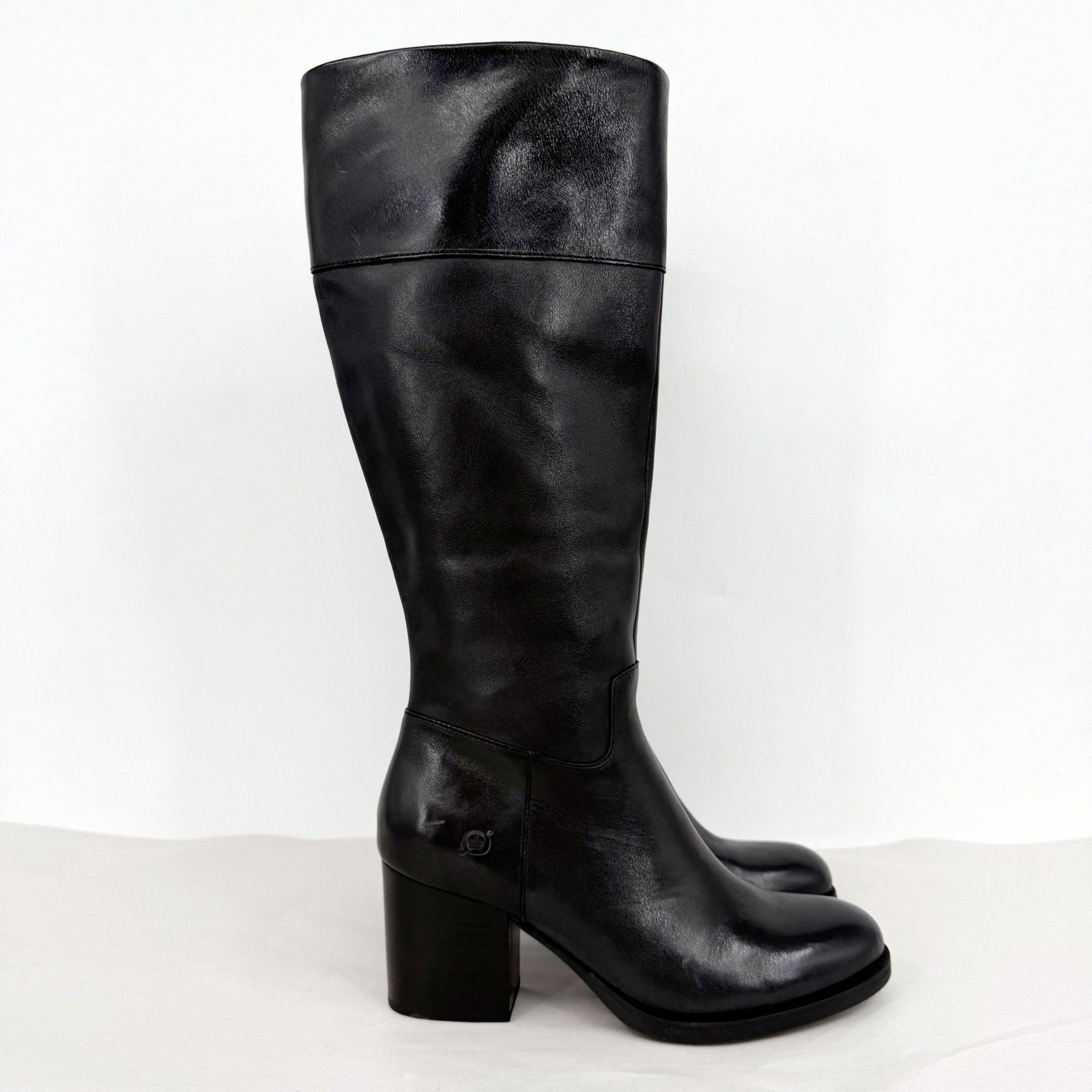 Born Womens Brandy Knee High Boots US 8 M EU 38.5 Black Leather NWT