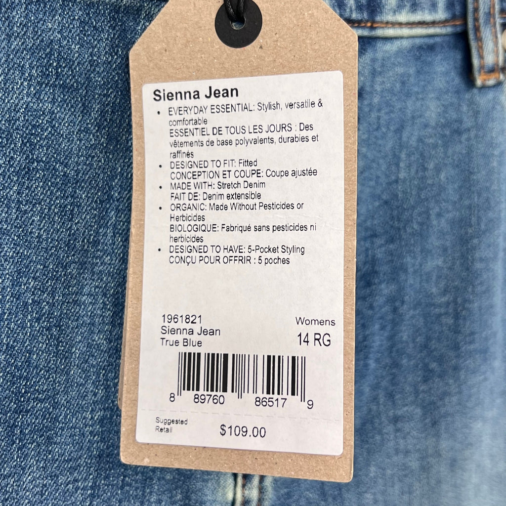 PRANA Womens Sienna Skinny Jeans Size 14 32x31 True Blue Stretch Mid Rise NWT