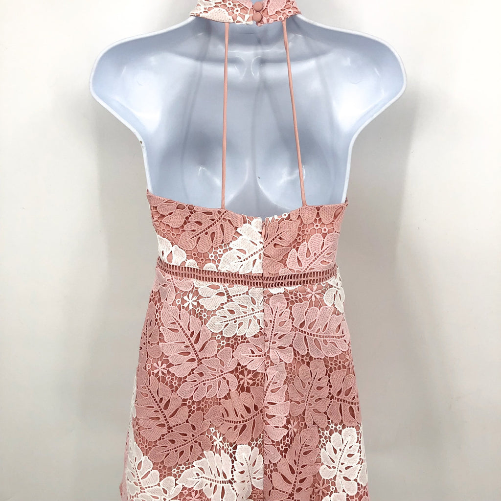 BARDOT JUNIOR Gemma Lace Halter Dress Girls Size 16 Pink White Two Tone NWT