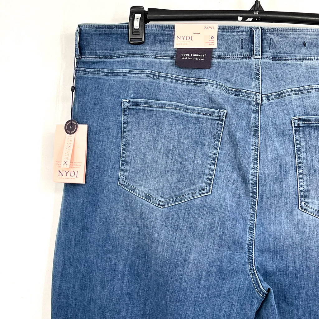 NYDJ Womens Cool Embrace Major Wide Leg Capri Jeans 24WL Compass Blue NWT