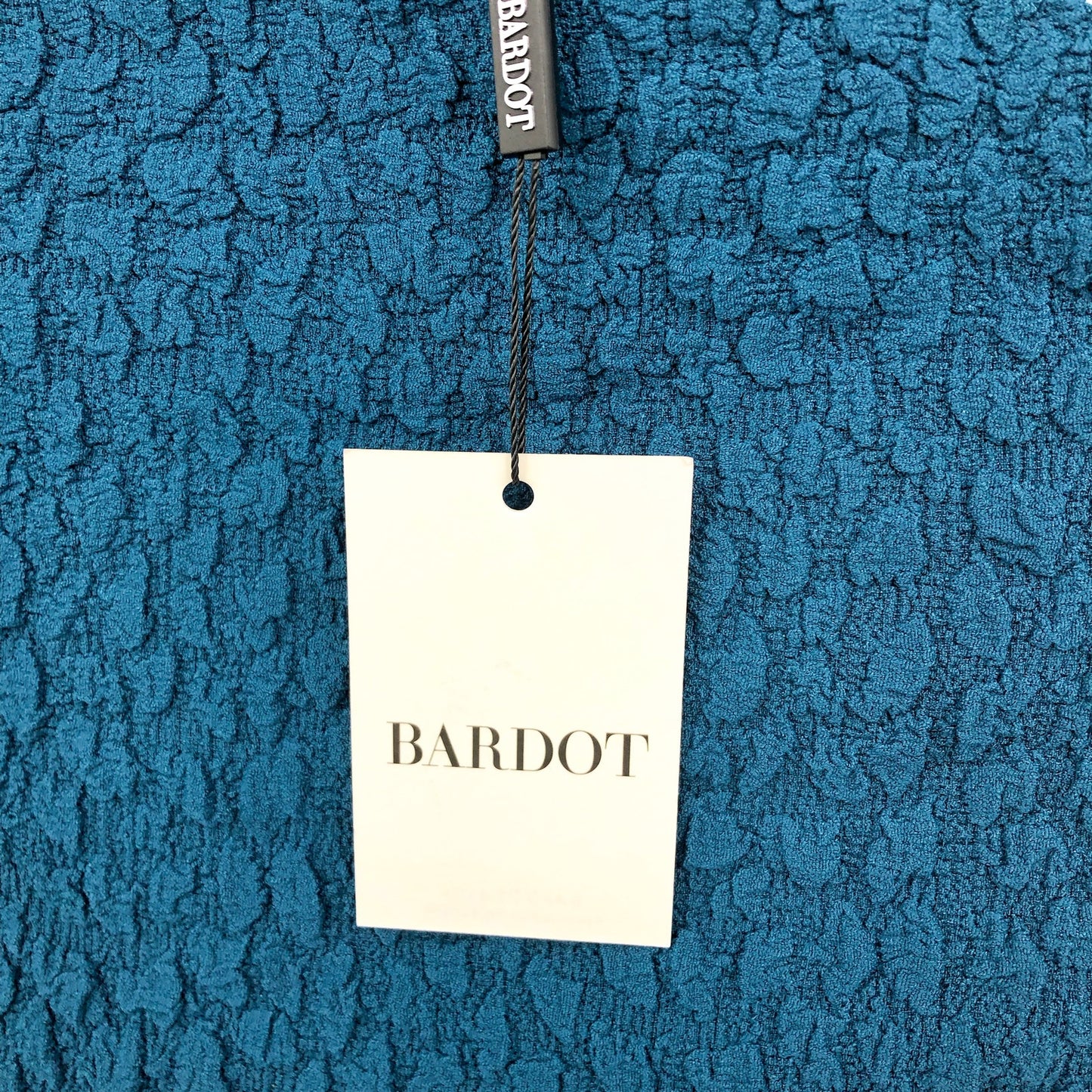 BARDOT Women's Crinkle One Shoulder Long Dress US 4 Teal Blue Long Sleeve NWT