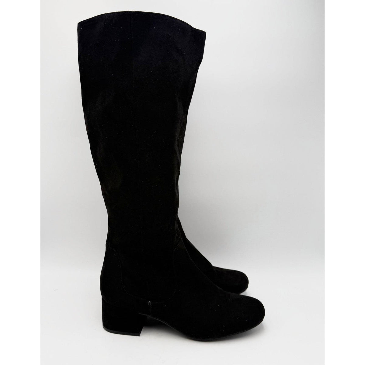 Kenneth Cole Reaction Womens Road Tall Boots Size 8 EU 39 Black Faux Suede NWOB