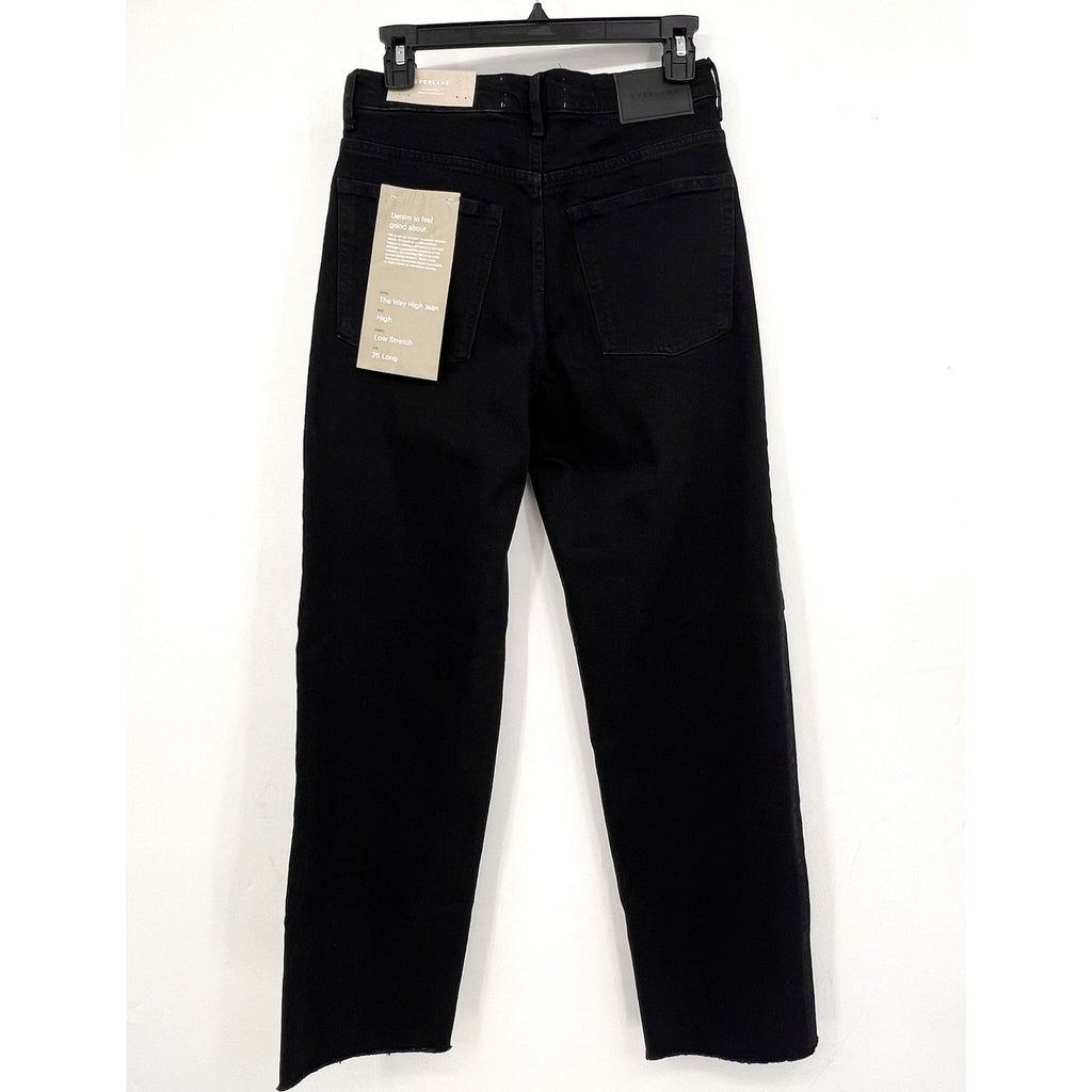 EVERLANE Women's The Way-High Jeans Size 26 Long US 2 Coal Black Low Stretch NWT