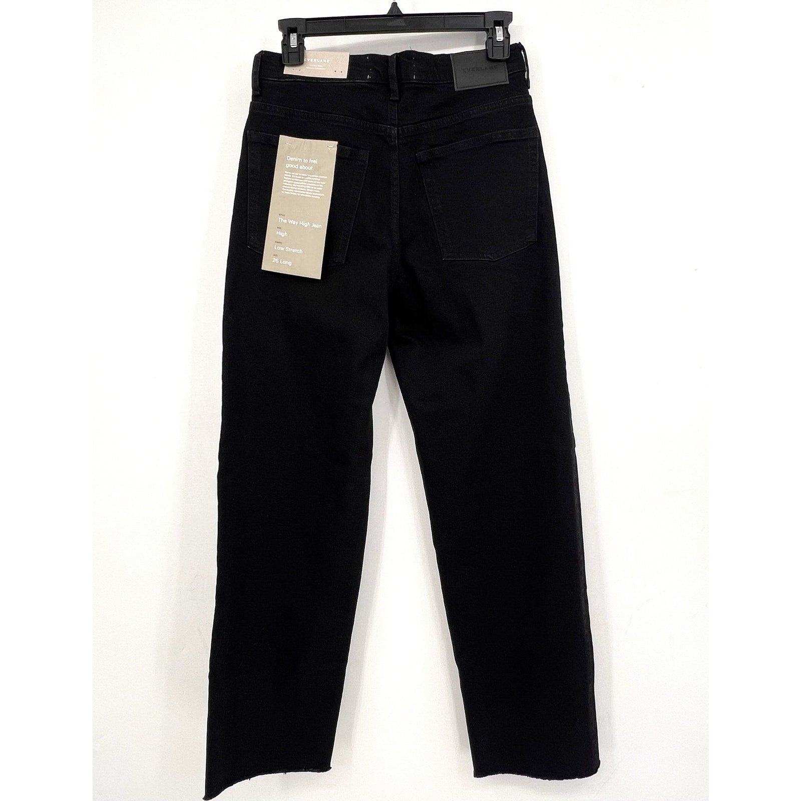 EVERLANE Women's The Way-High Jeans Size 26 Long US 2 Coal Black Low Stretch NWT