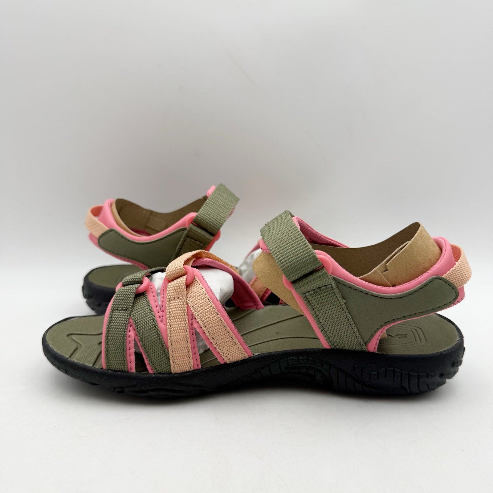 Teva Girls Tirra Leather Sandals US 1 EU 32 Green Pink Waterproof NIB