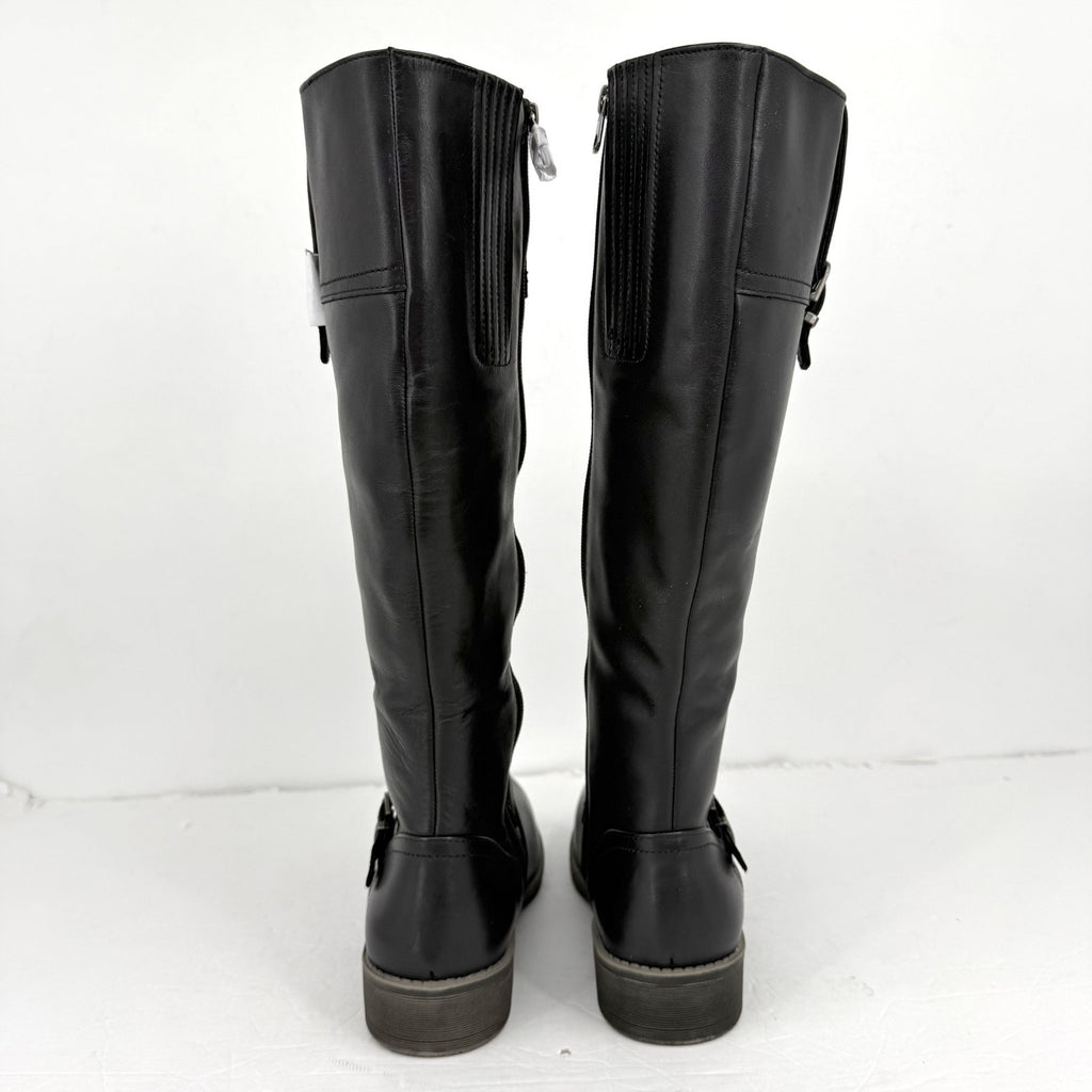 Propet Womens Tasha Knee High Boots US 9 EU 40 Black Leather Flats NWOB
