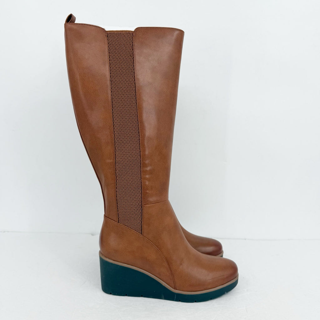 SOUL Naturalizer Women Adrian Knee High Boots US 7.5 M EU 38 Wide Calf Brown NIB