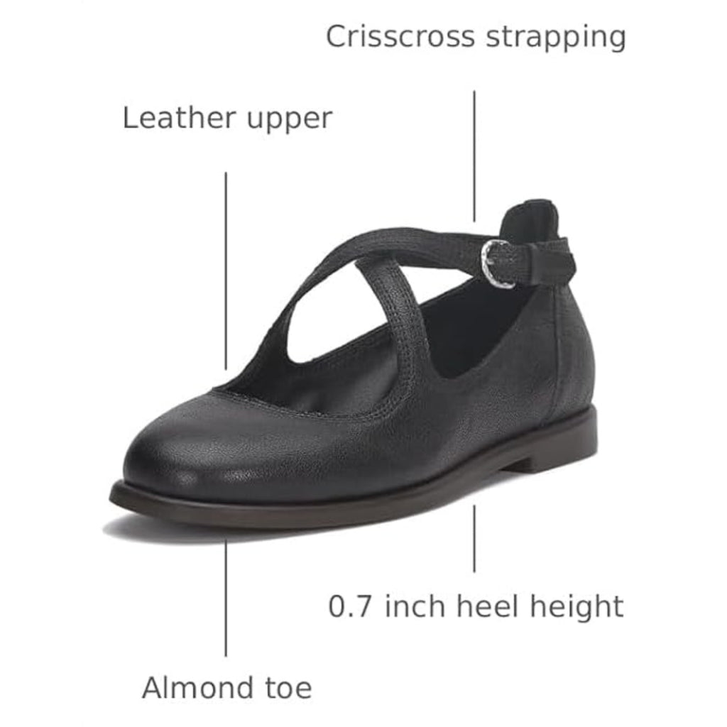 Lucky Brand Womens Necia Mary Jane Flats Size 8.5 M Black Leather NWOB
