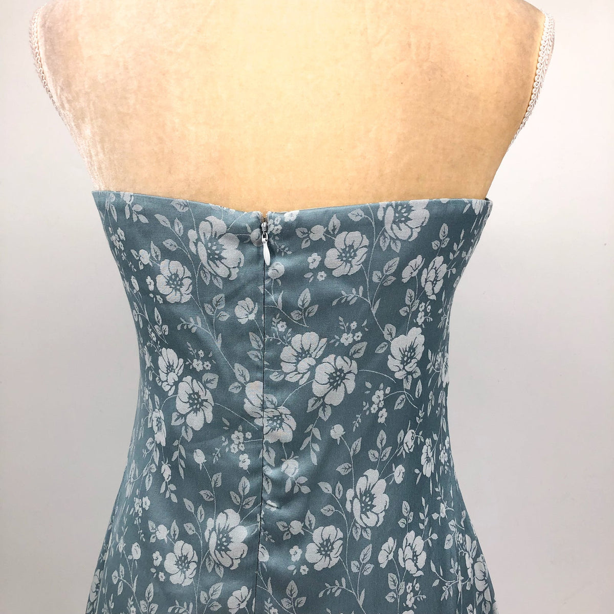 PRINCESS POLLY Women's Ramie Strapless Mini Dress Size 10 Blue Floral NWT