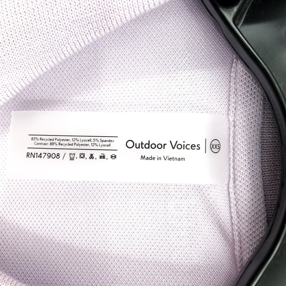 OUTDOOR VOICES Men's Birdie Polo XXS Light Purple Lavender Short Sleeve NWT