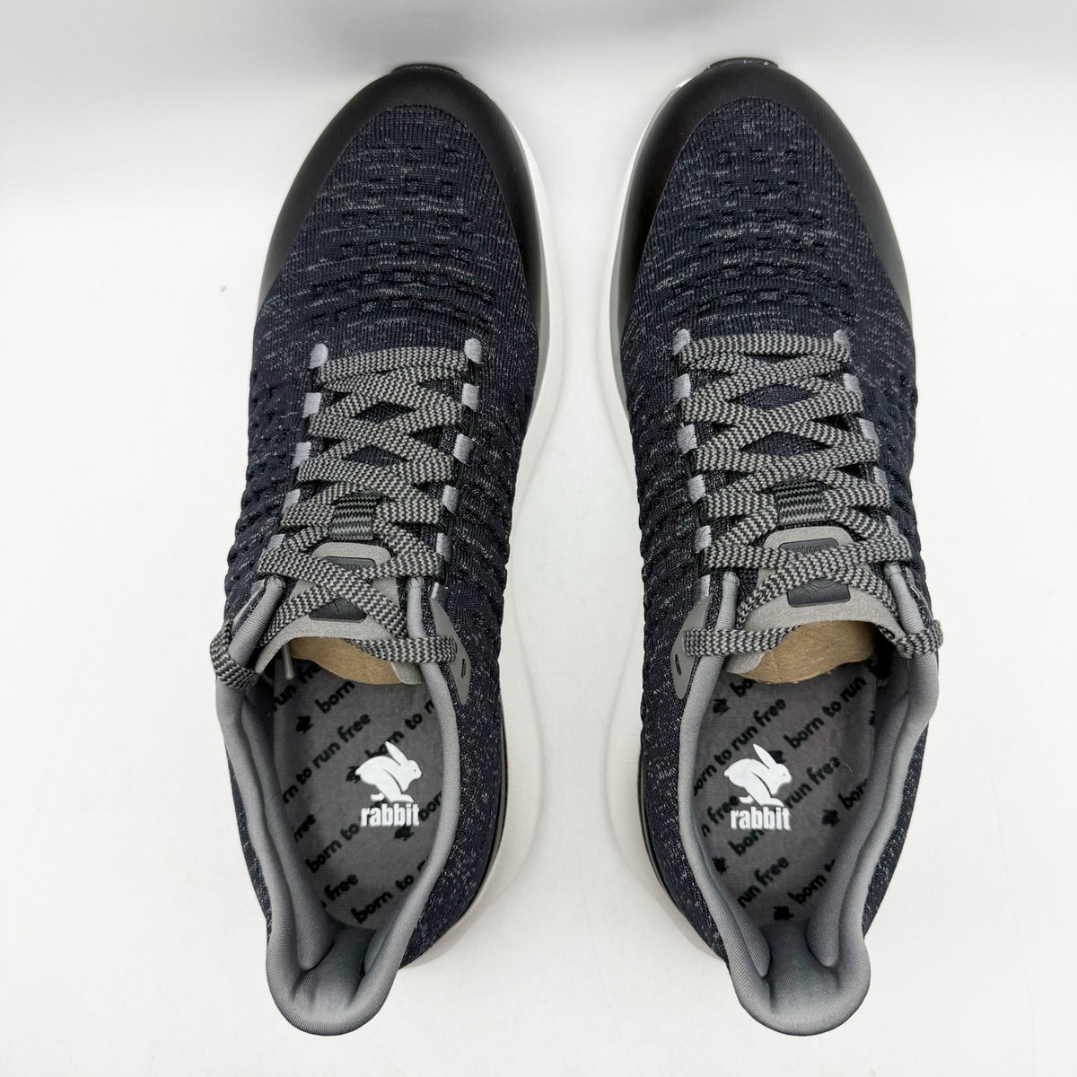 Rabbit Mens Dream Chaser Running Shoes Size 12.5 Black White Athletic NIB