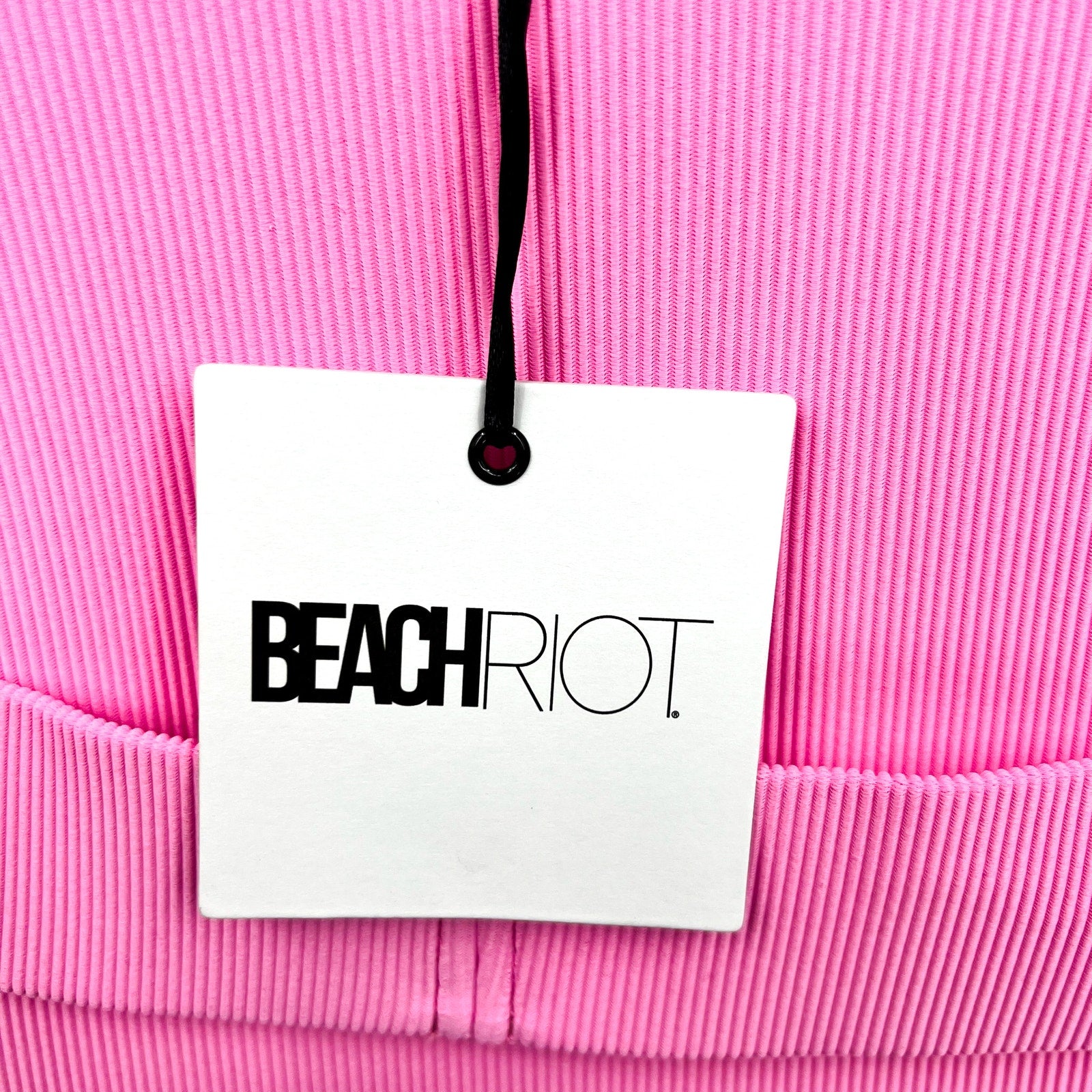 BEACH RIOT Women's Sydney Belted One Piece Swimsuit XS Prism Pink Ribbed NWT