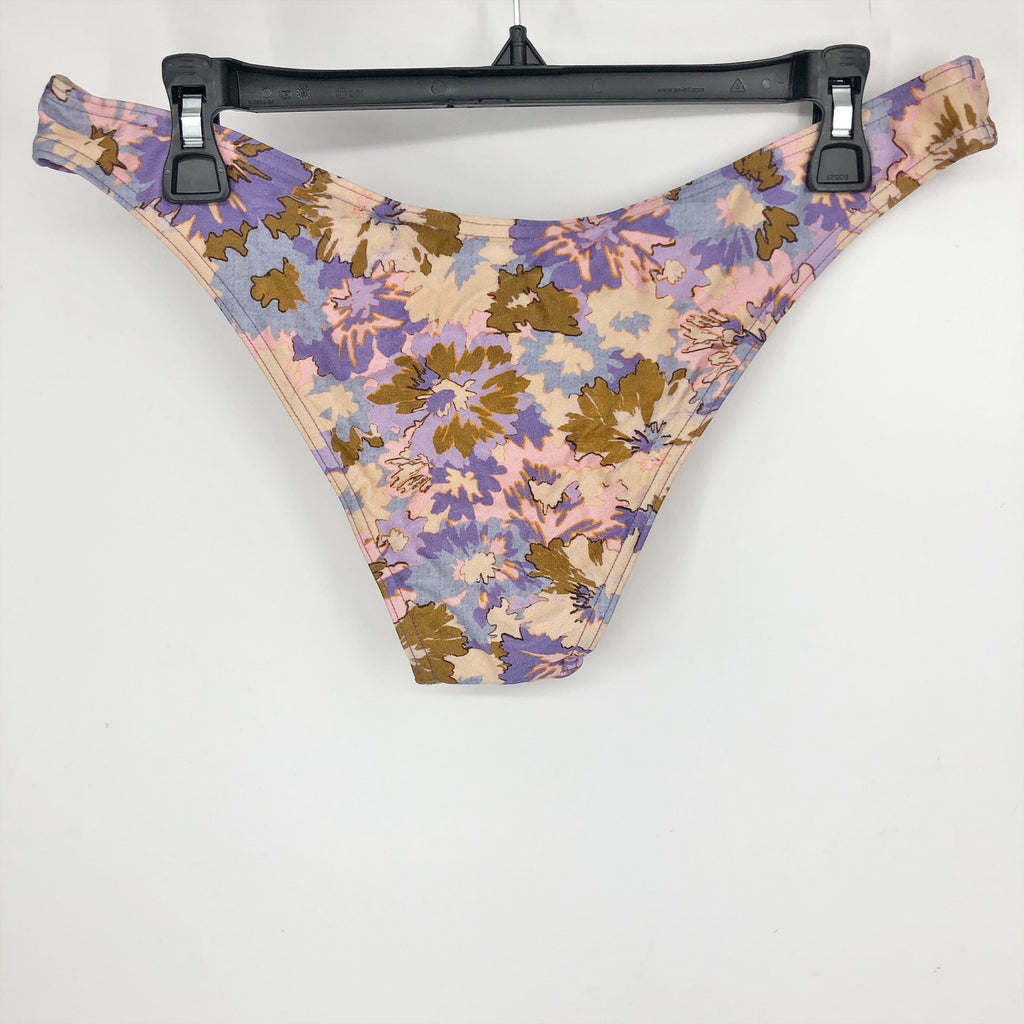 Zimmermann Violet Scoop Bikini Bottoms 3 Large Purple Multi Floral Swimwear NWOT