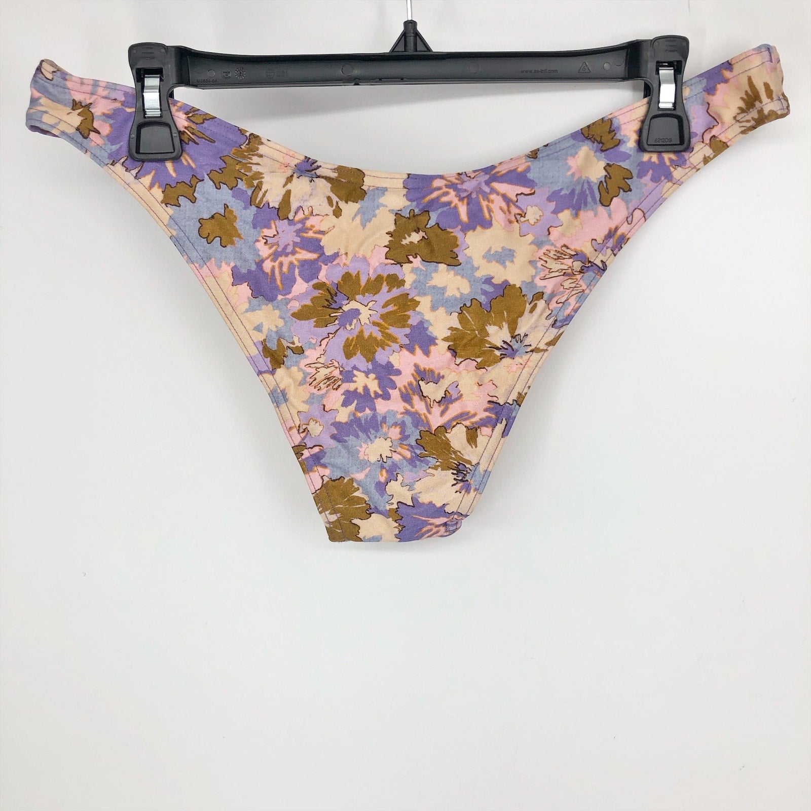 Zimmermann Violet Scoop Bikini Bottoms 3 Large Purple Multi Floral Swimwear NWOT