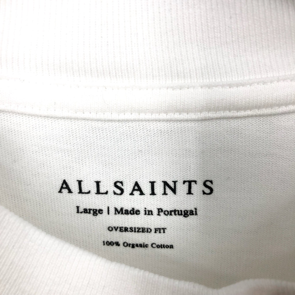 ALLSAINTS Men's Plateau Crew T-Shirt Large Optic White Multi Short Sleeve NWT