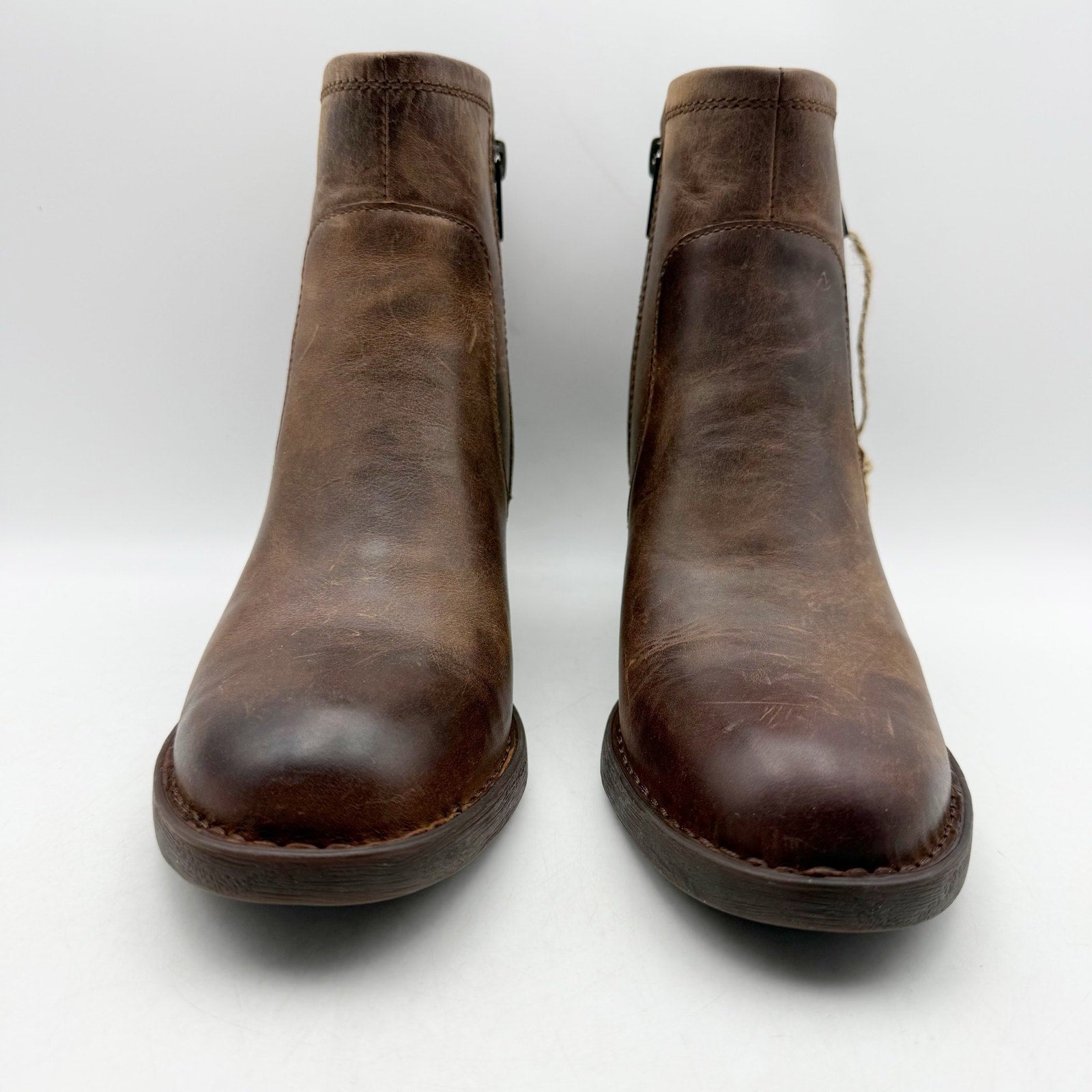BORN Womens Rigby Ankle Boots US 6.5 M Brown Leather NIB