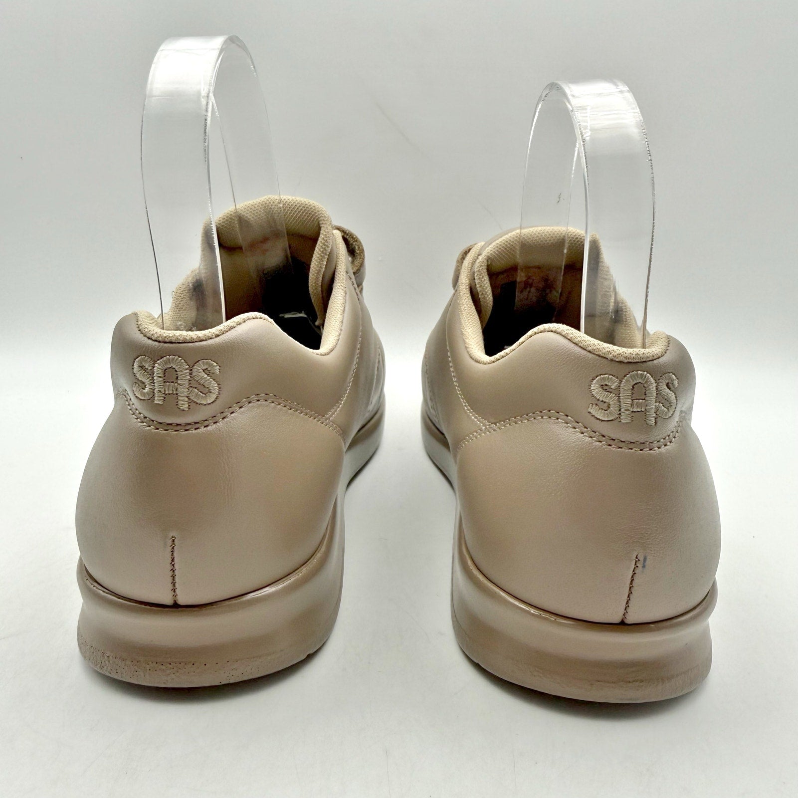 SAS Womens Me Too Adjustable Comfort Shoe US 8.5 W EU 39 Taupe Leather NIB