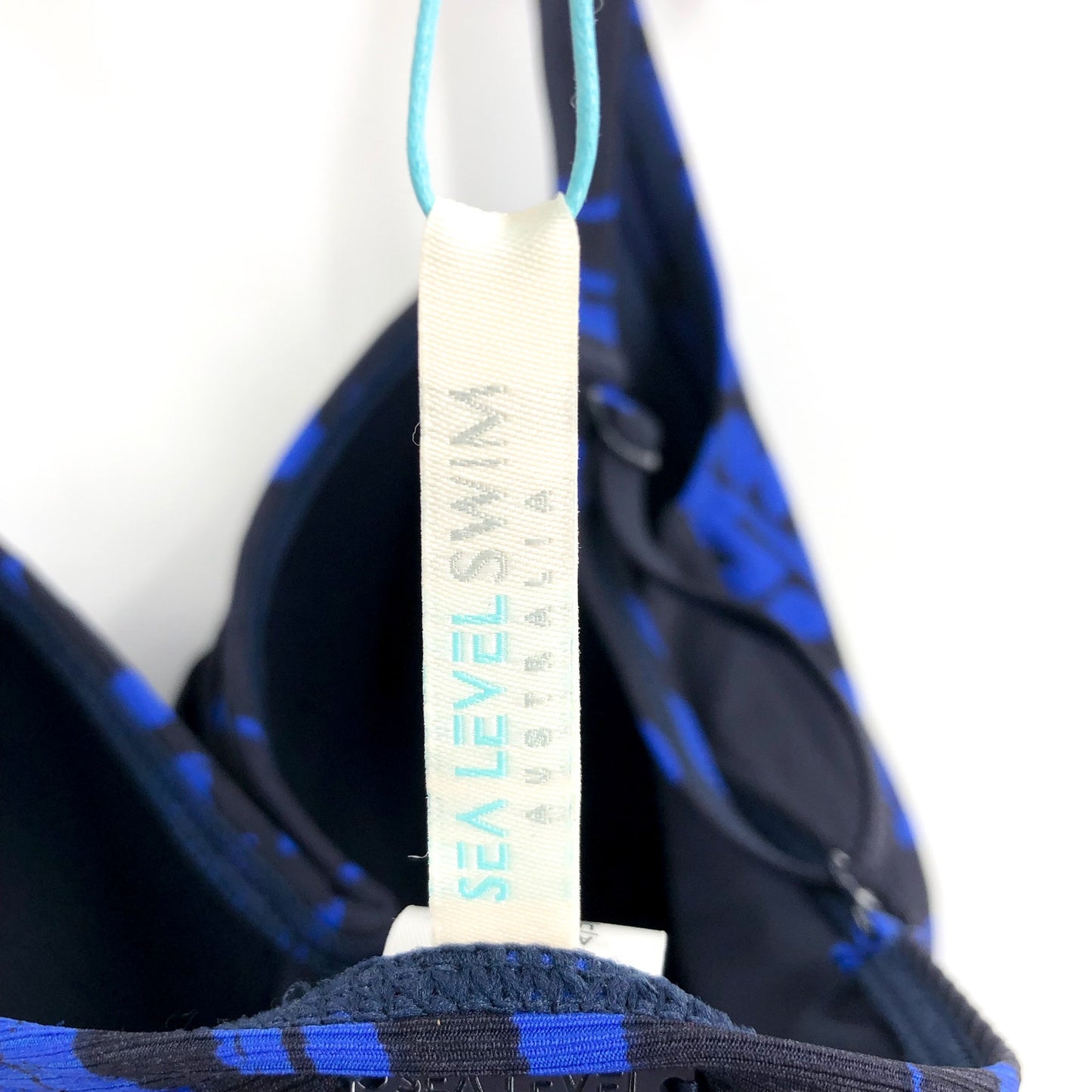 SEA LEVEL SWIM Tradewind Twist Front Tankini Top Size 14 Blue Black