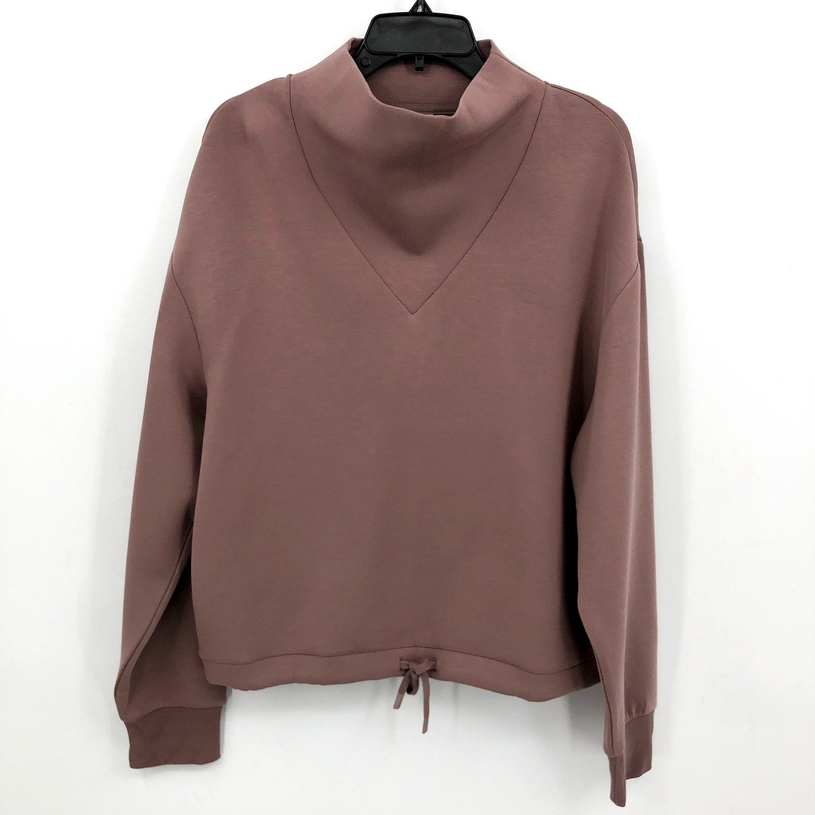 VARLEY Women's Betsy Sweat Shirt Medium Antler Taupe Long Sleeve Cowl Neck NWOT