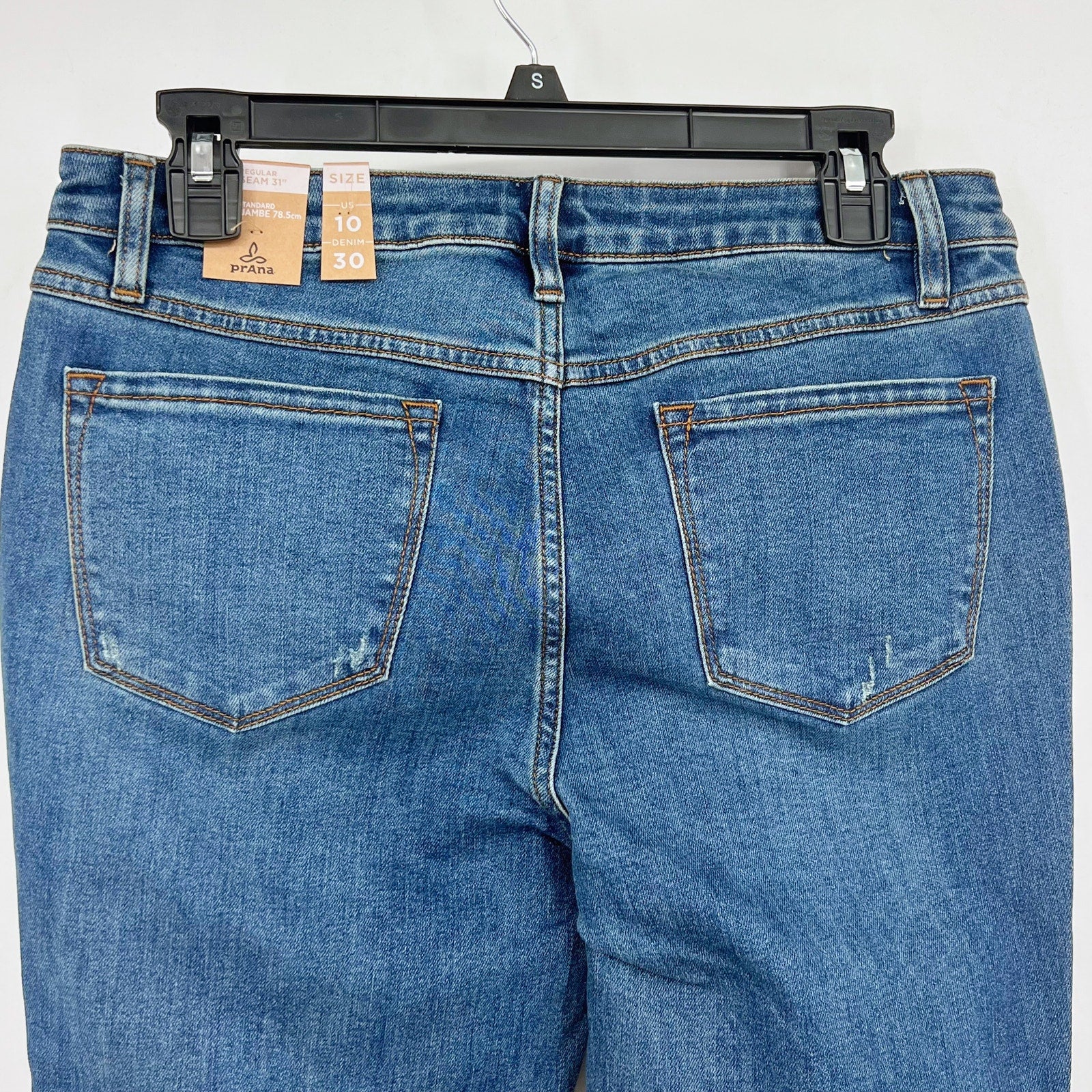 PRANA Womens Sienna Skinny Jeans Size 10 30x31 True Blue Stretch Mid Rise NWT