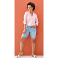 NYDJ Womens Ella Denim Shorts Size 4 PETITE Light Blue Poetry 8" Inseam NWT