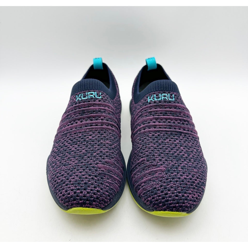 Kuru Womens Stride Slip On Sneakers Size 5 WIDE EU 35 Purple Blue Knit NWOB