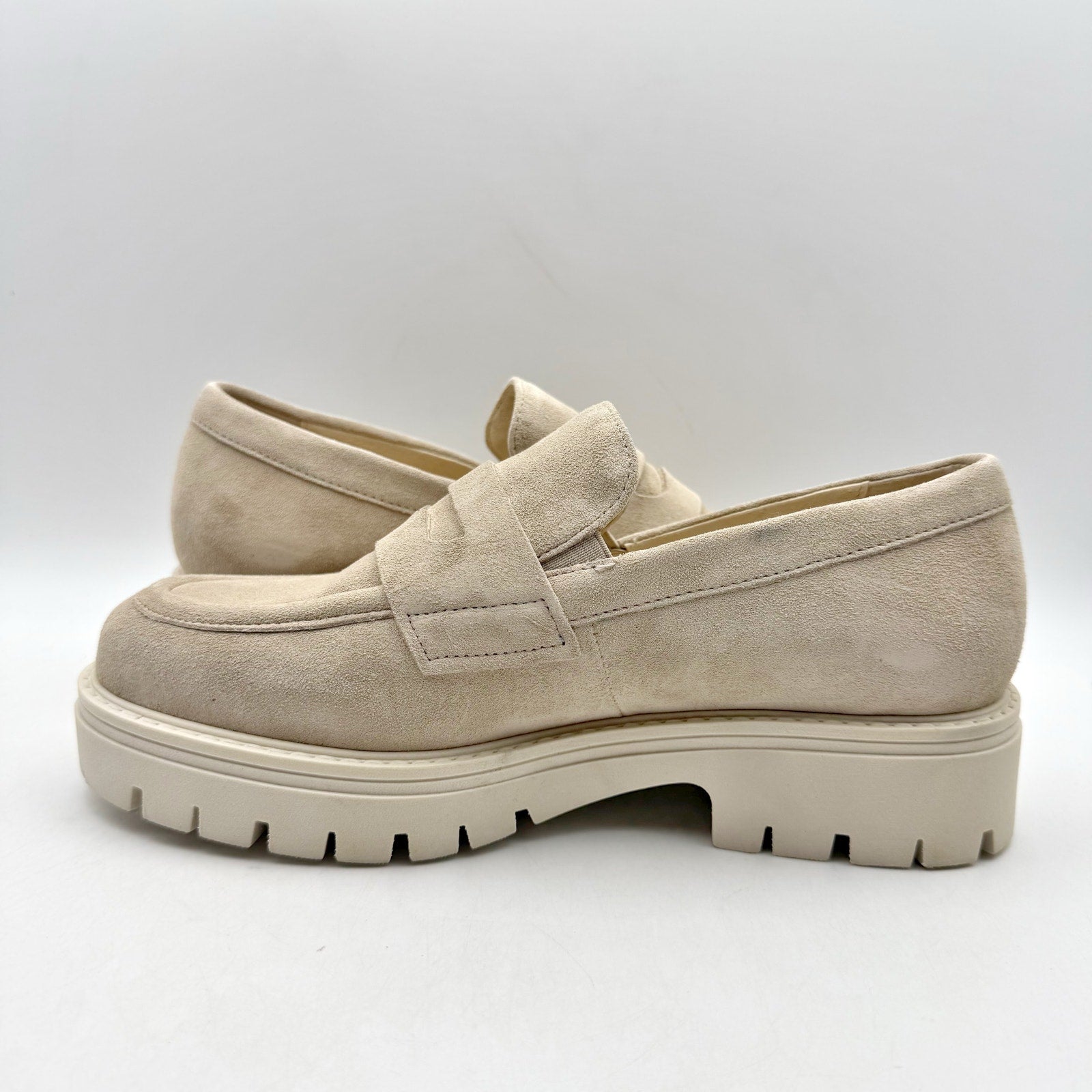 Gabor Womens 22.453 Platform Loafers UK 4 US 6.5 Beige Suede NWOB