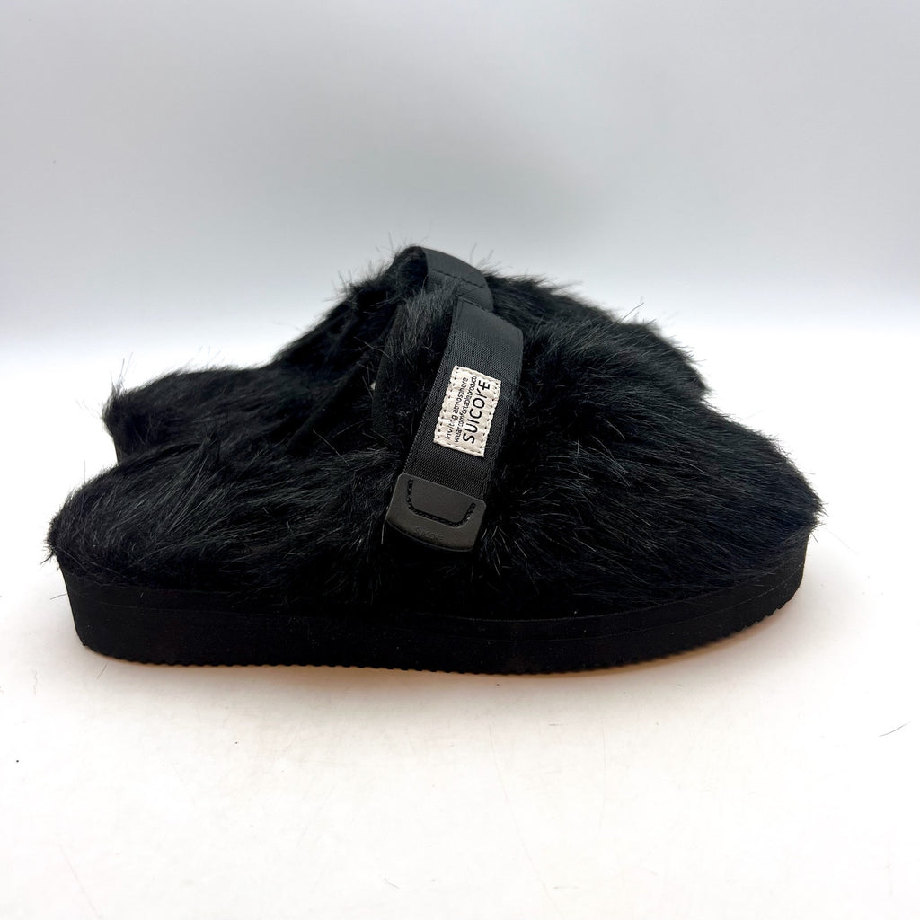 SUICOKE Womens Zavo Faux Fur Slide Clogs Size 7 EU 36 Black Faux Fur NWOB