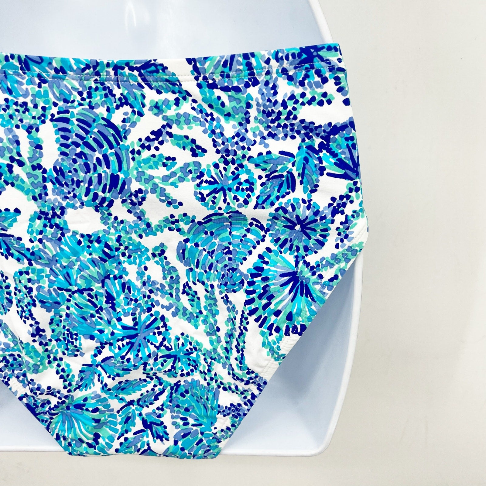 LILLY PULITZER Yarrow High-Waisted Bikini Bottom Size 2 Blue Turquoise Oasis NWT