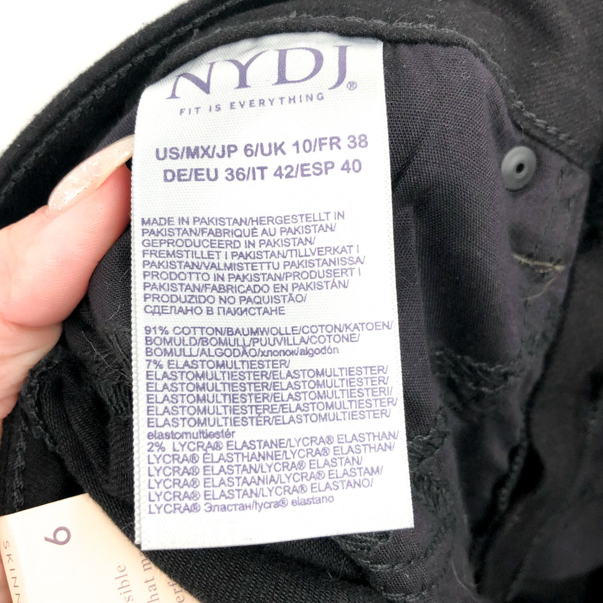 NYDJ Women's Ami Skinny Jeans Size 6 Black High Rise Lift Tuck Technology NWT