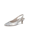 Paul Green Womens Rio Heels US 6.5 M Silver Metallic Leather Ankle Strap NIB