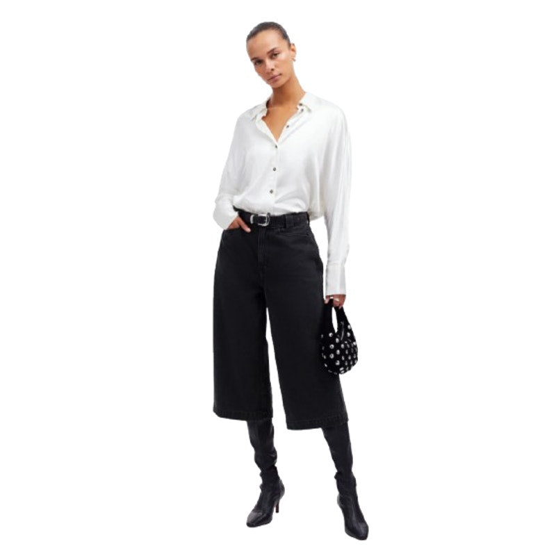 MADEWELL Women's Denim Culottes Size 31 US 10 Black Johnston High Rise NT218 NWT