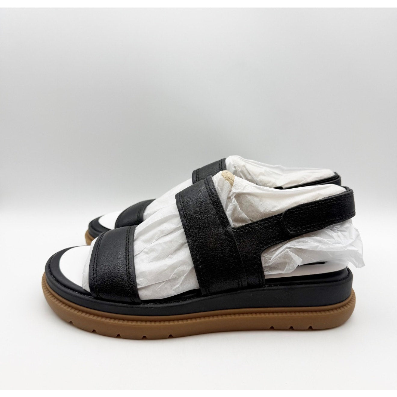 Naturalizer Womens Attract Platform Sandals Size 9 Wide EU 40 Black NIB