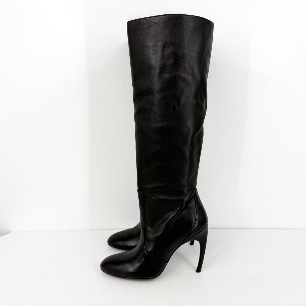 Stuart Weitzman Womens Luxecurve 100 Slouch Boots US 9B Black Leather NWOB