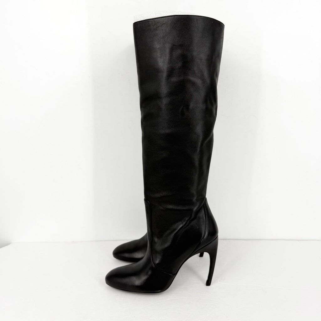 Stuart Weitzman Womens Luxecurve 100 Slouch Boots US 9B Black Leather NWOB