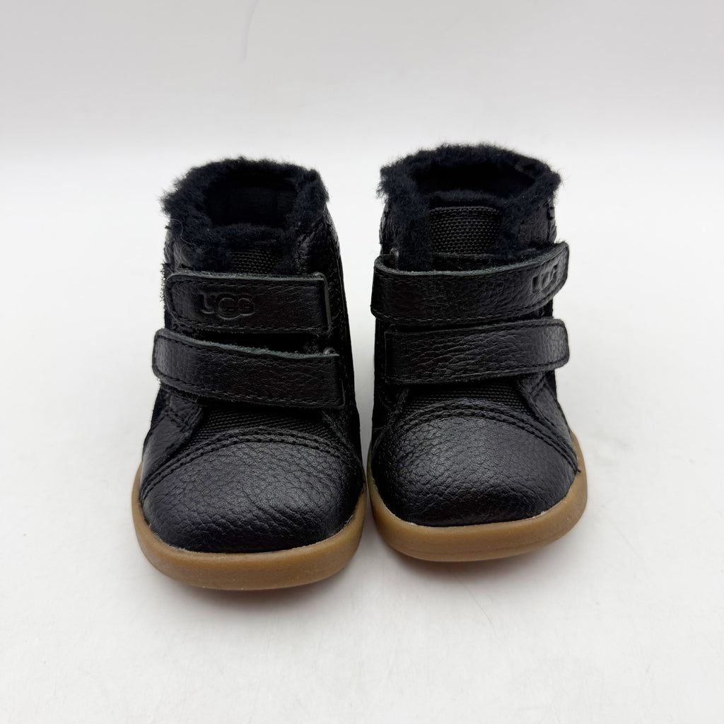 UGG Baby Rennon ll Boots US 0/1 XS Black Suede Leather NIB