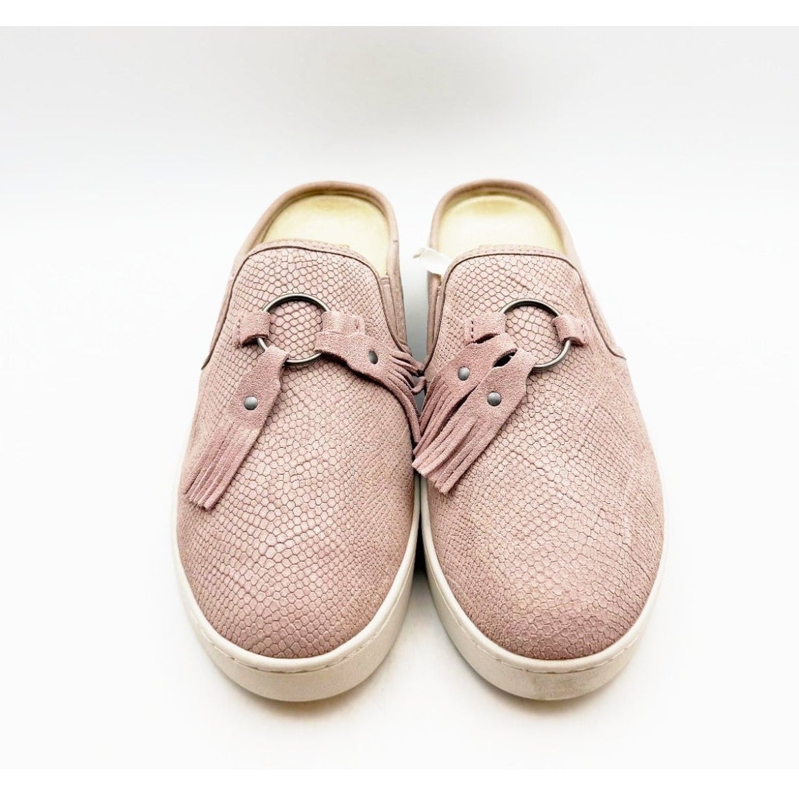 Spenco Women's Bindie Slip On Shoes Size 8 Wide Blush Pink Embossed Suede NIB