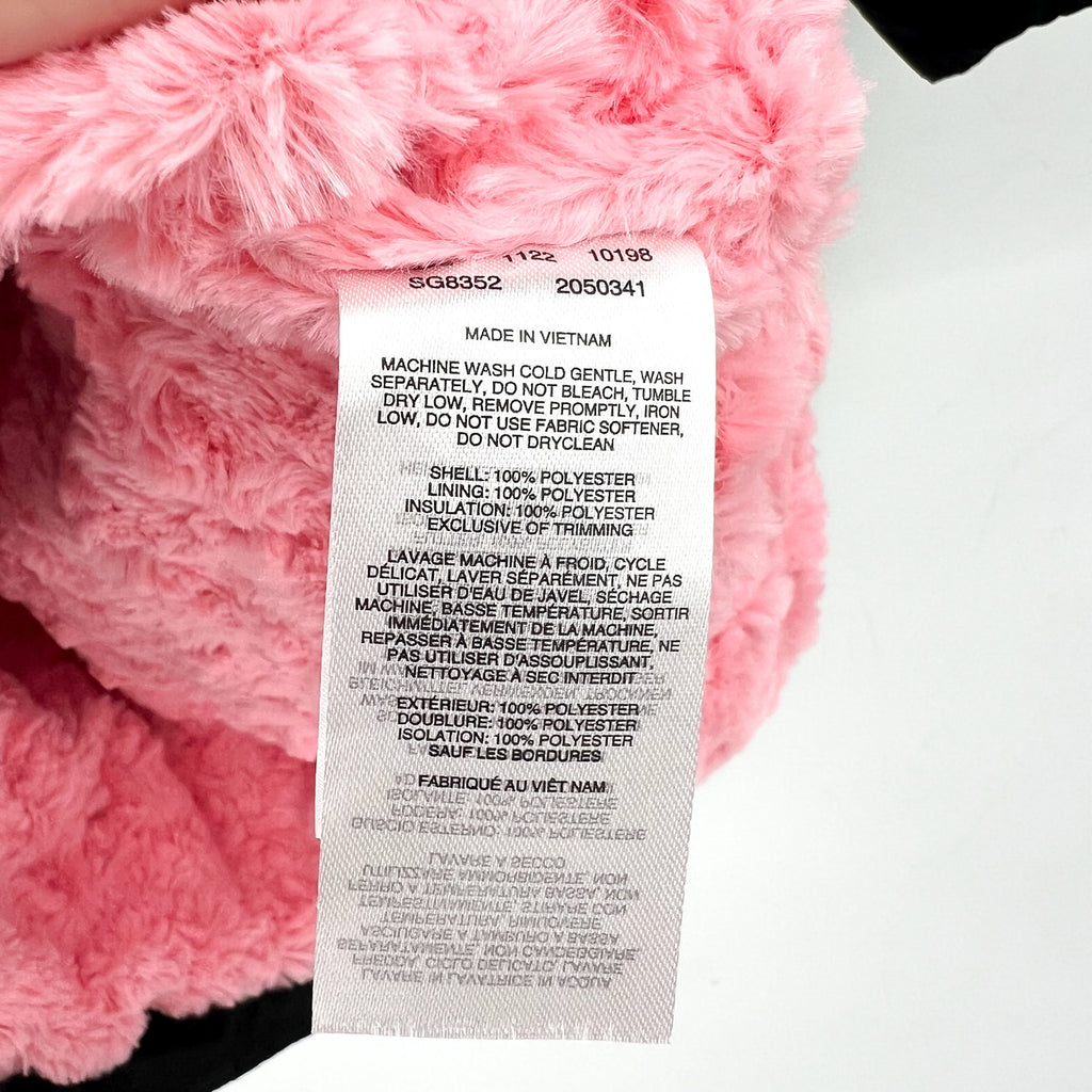 COLUMBIA Girl's Bella Plush Sherpa Quilted Jacket Medium 10-12 Black Pink NWT