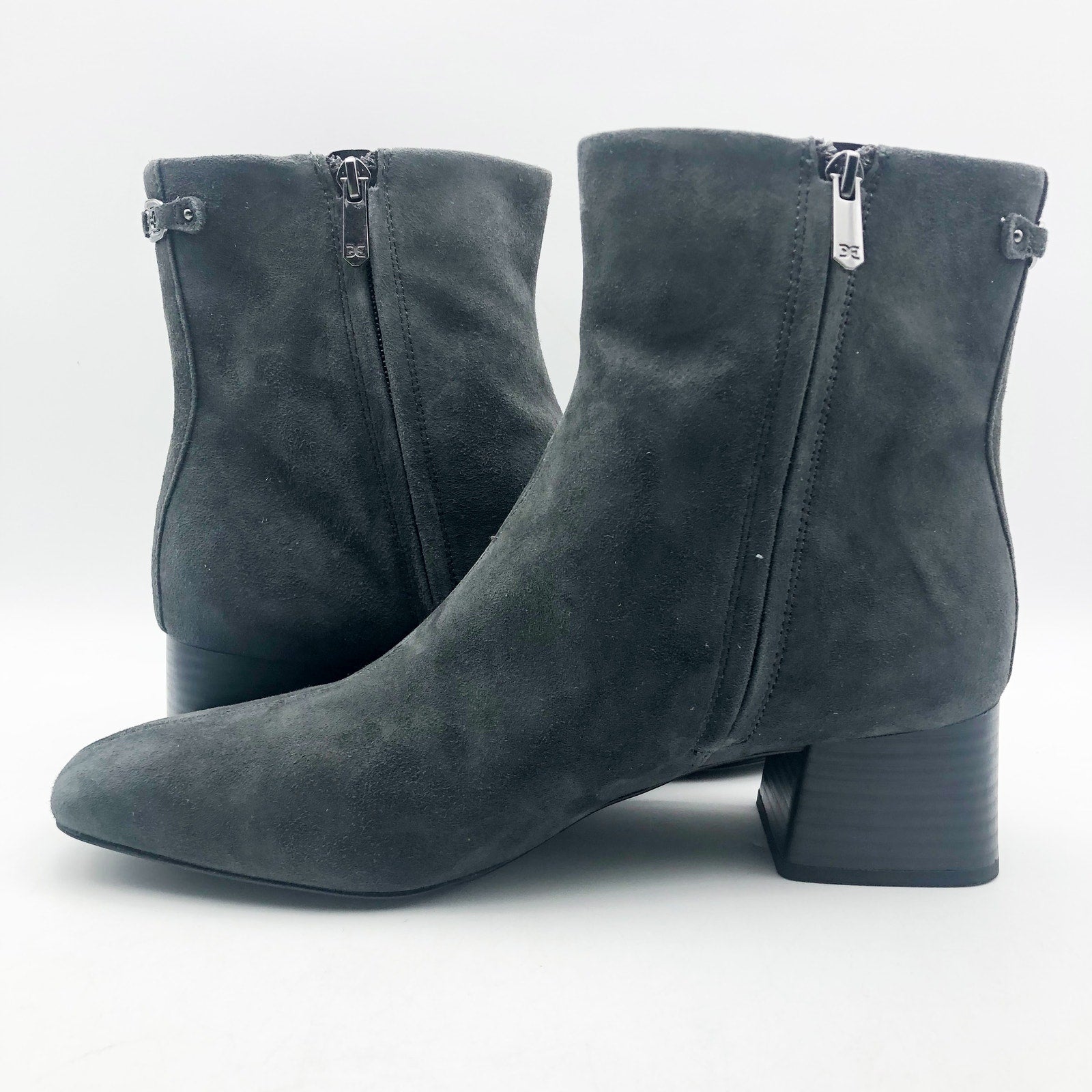 Sam Edelman Paige Ankle Booties US 10.5 M EU 41.5 Graphite Gray Suede NIB