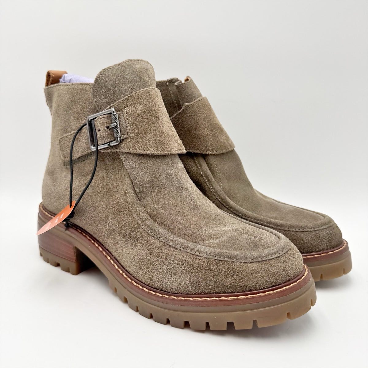 Kenneth Cole Gentle Souls Womens Baden Ankle Boots Size 8 M Grey Suede NIB
