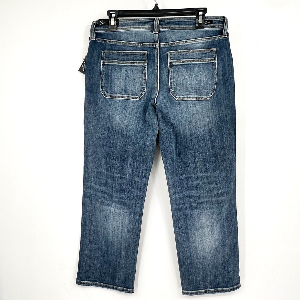LIVERPOOL Womens Easy Utility Jeans Size 27 US 4 Blue Macbride Side Button NWT